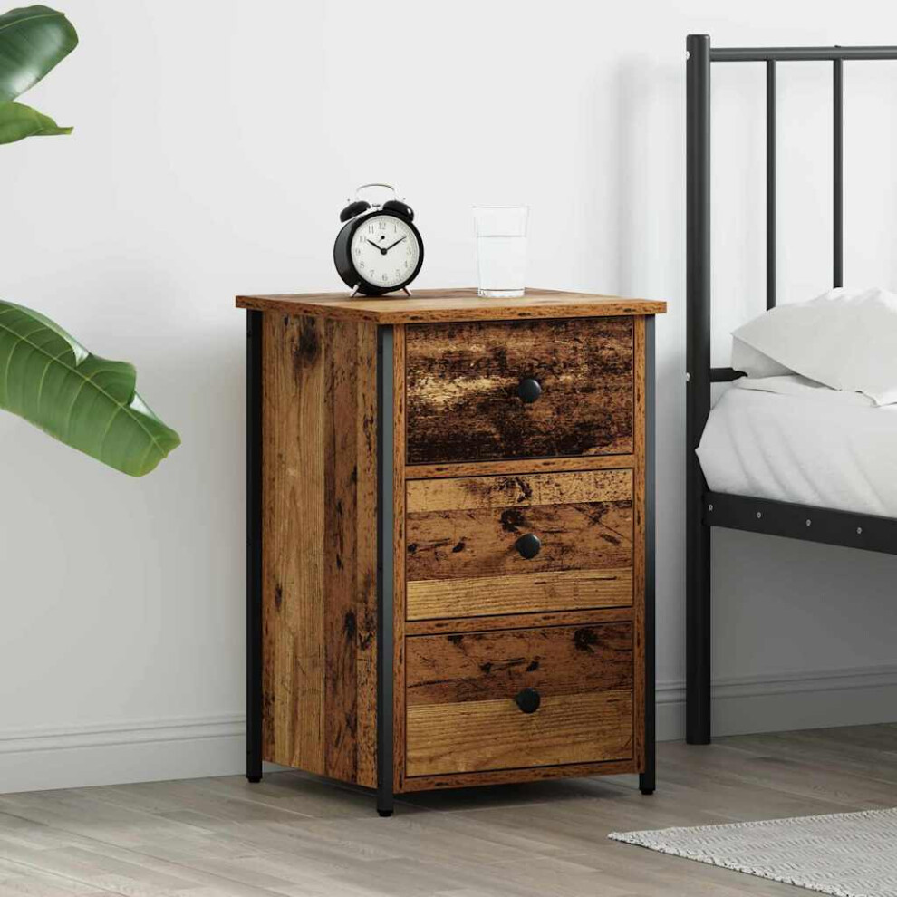 Vidaxl Bedside Cabinet Brown 40 X 36 X 60 Cm Solid Reclaim Wood
