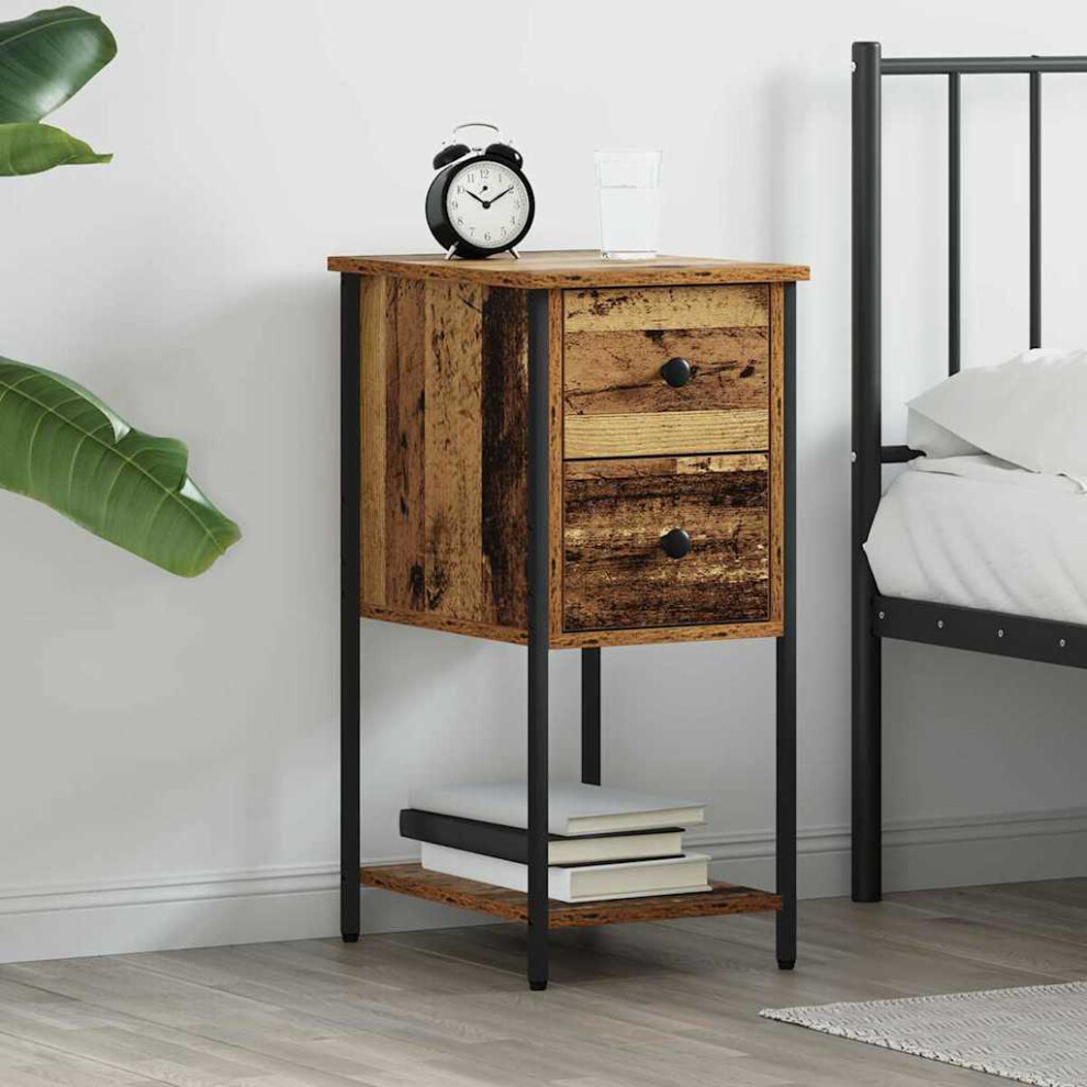 Vidaxl Bedside Cabinet Old Wood 32 X 42 X 70 Cm Engineered Wood