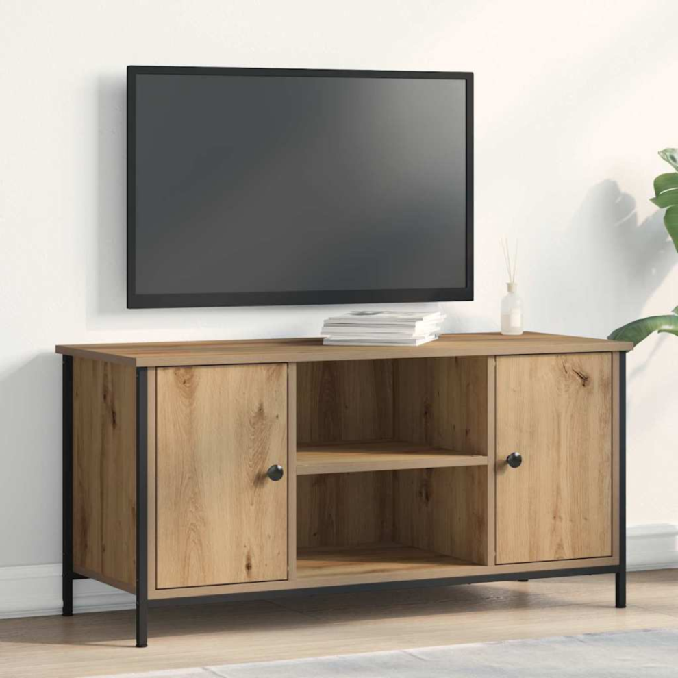 Vidaxl Tv Cabinet 100 X 40 X 50 Cm Artisan Oak Engineered Wood, Brown - Image 2