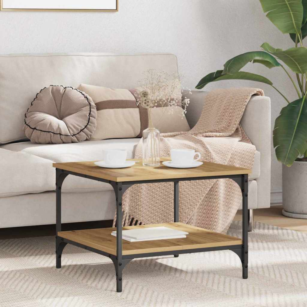 Vidaxl Coffee Table Artisan Oak 55 X 55 X 40 Cm Engineered Wood