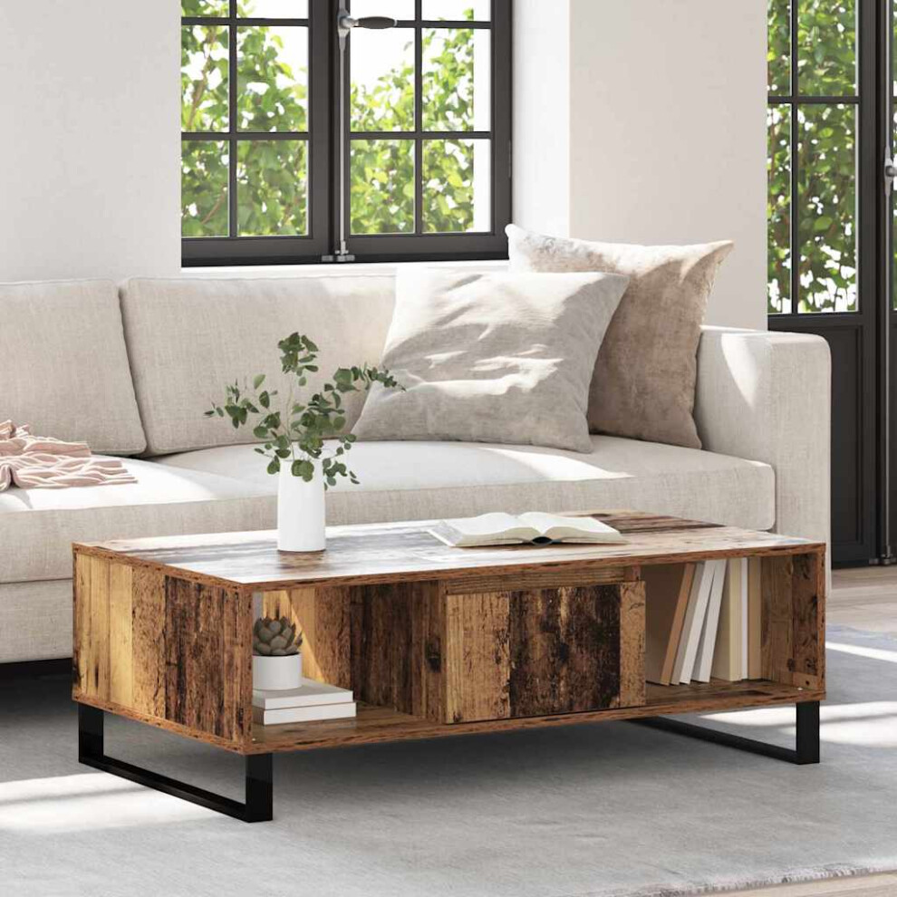 Vidaxl Coffee Table Old Wood 104 X 60 X 35 Cm Engineered Wood Brown