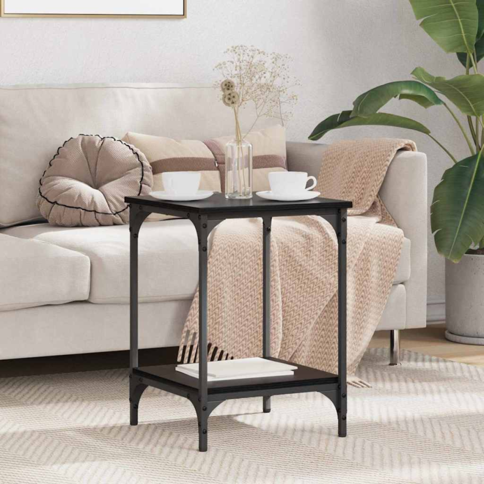 Vidaxl Coffee Table Black Oak 40 X 40 X 55 Cm Engineered Wood