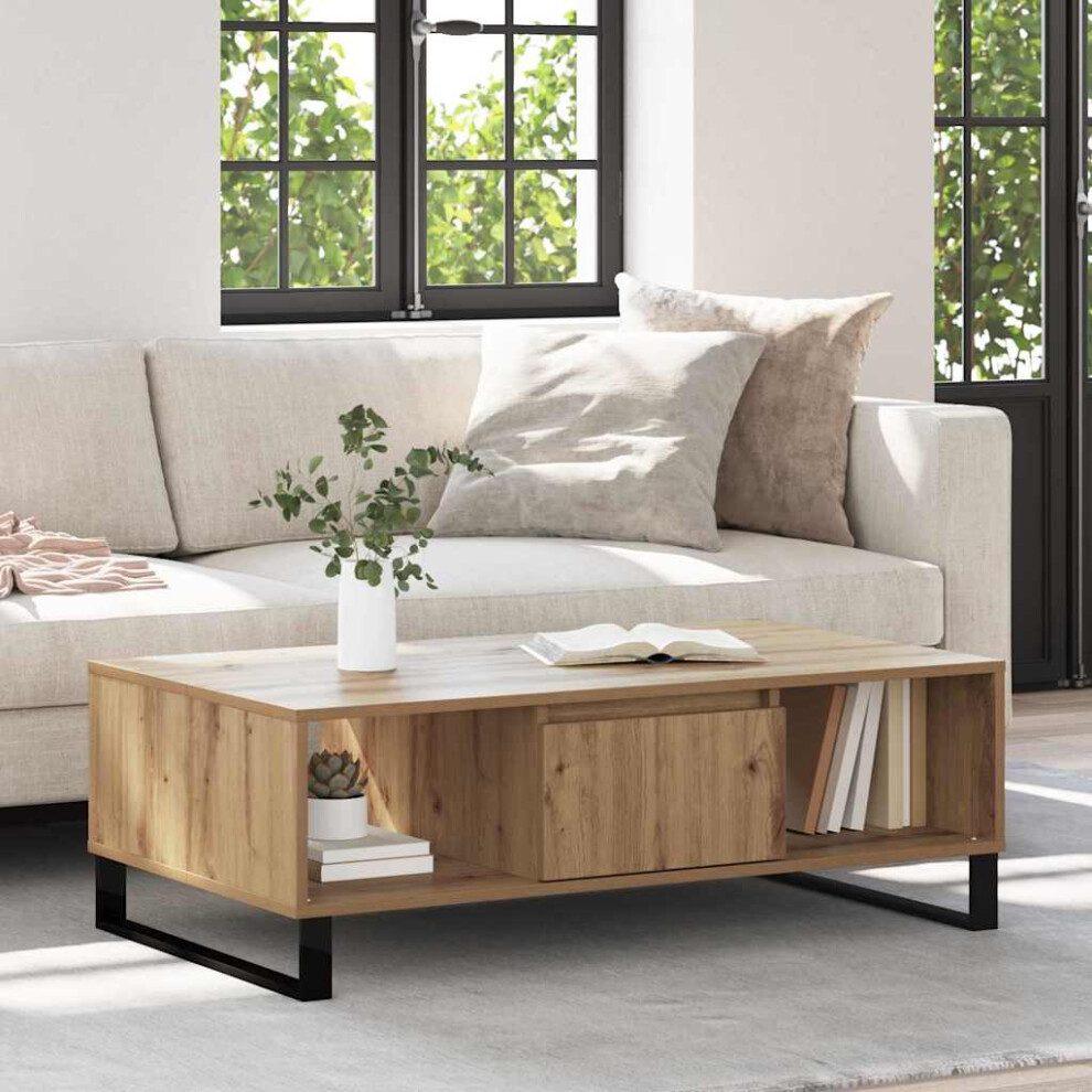 Vidaxl Coffee Table Artisan Oak 104 X 60 X 35 Cm Engineered Wood Brown