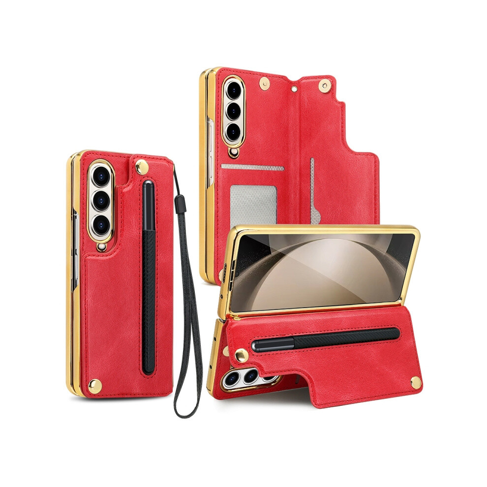 Vietao Series Integrated Case And Screen Protector Compatible Gift Samsung Galaxy Z Fold4 Folding Flip Phone Case (Red):For Samsung Galaxy Z Fold4 Red 7634938128104