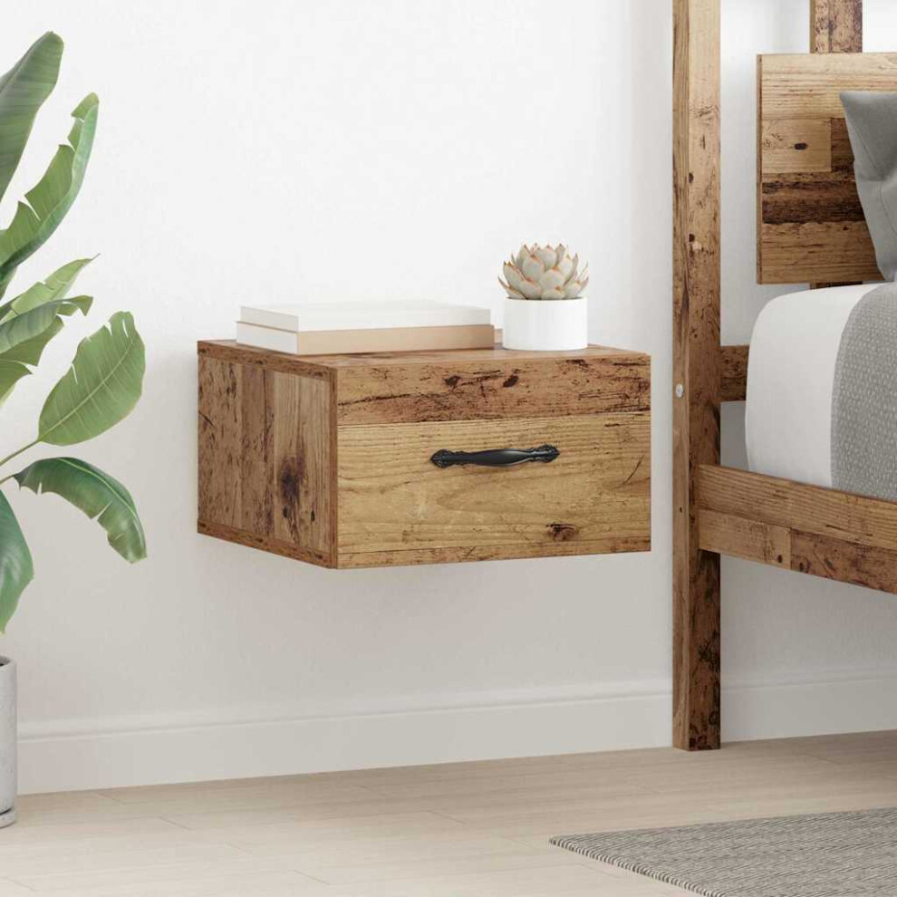 Vidaxl Bedside Cabinet Old Wood 35 X 35 X 20 Cm Engineered Wood