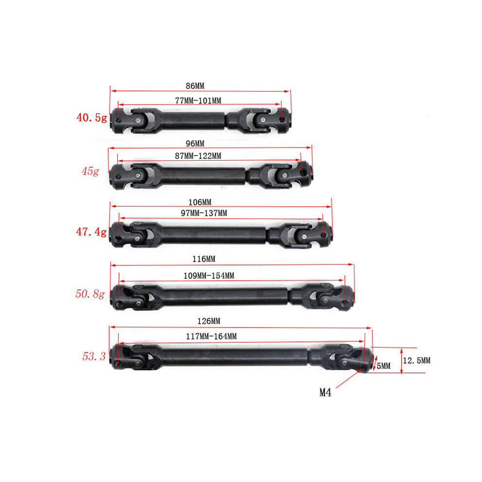 (87-122Mm) Metal Drive Shaft Upgrade Axle For 1:10 Axial Scx10 90046 Trx-4 Rc Crawler Car 110691699718