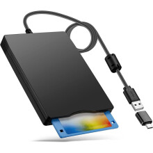 Floppy Disk Reader, 3.5 inch External USB Type C Floppy Disk Drive for PC, Laptop and Desktop Compatible with Windows 11/10/8/7/2000/XP, Black, Froste