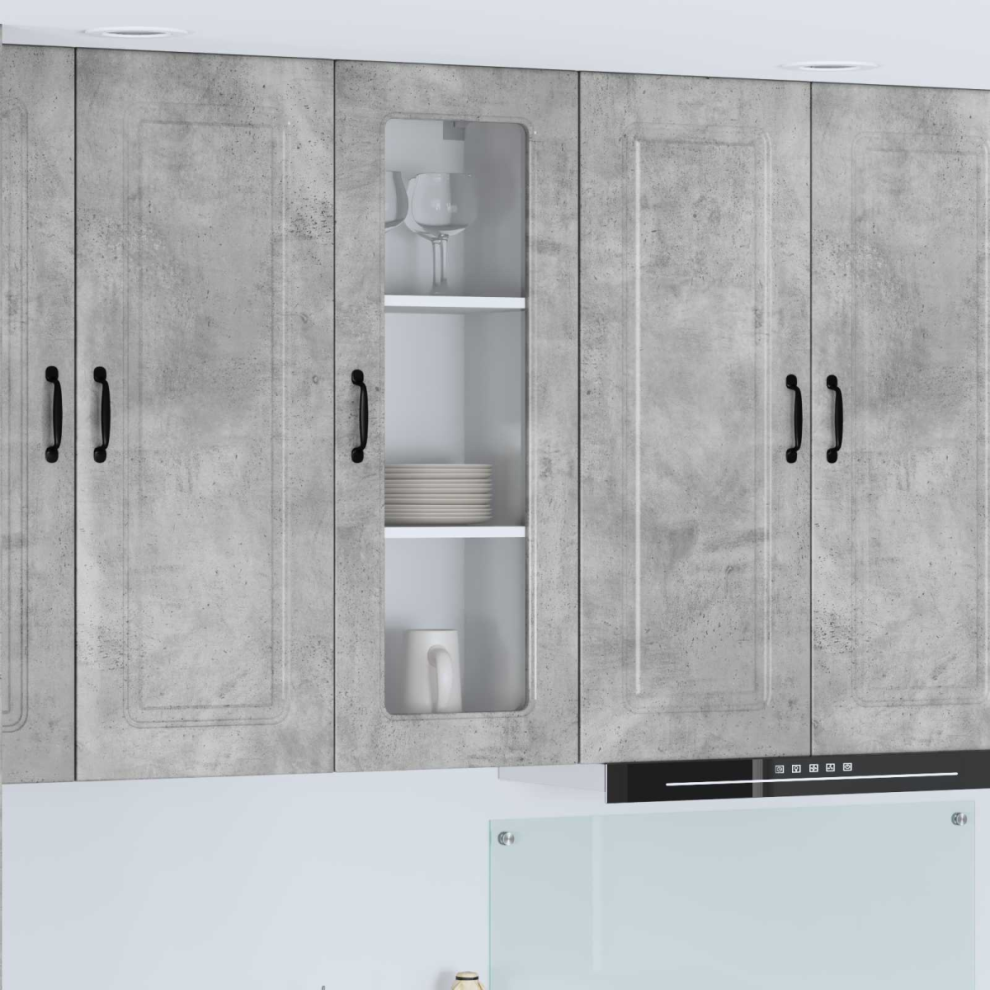 vidaXL Kitchen Wall Cabinet - Concrete Grey - 100 x 40 x 31cm - Image 3