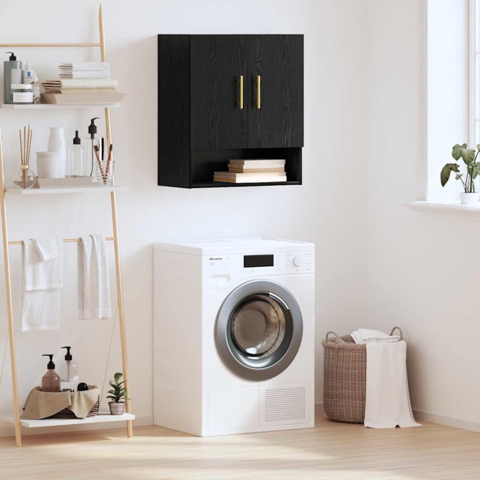 Vidaxl Wall Cabinet Black Oak 60 X 31 X 70 Cm Engineered Wood