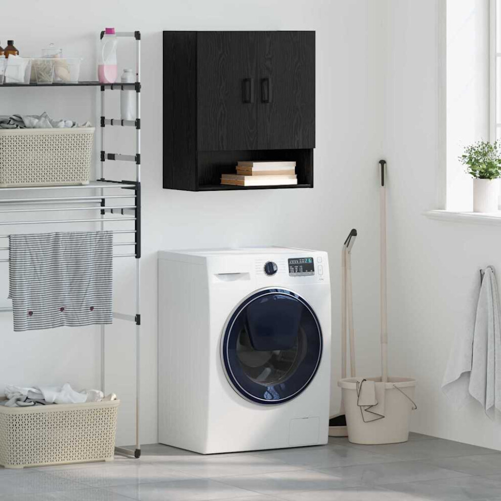 Vidaxl Wall Cabinet Black Oak 60 X 31 X 70 Cm Engineered Wood