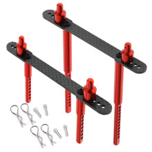 (Red) Extended Front+Rear Post Shell Mount Holder for 1/10 Axial SCX10 90046 90047 RC