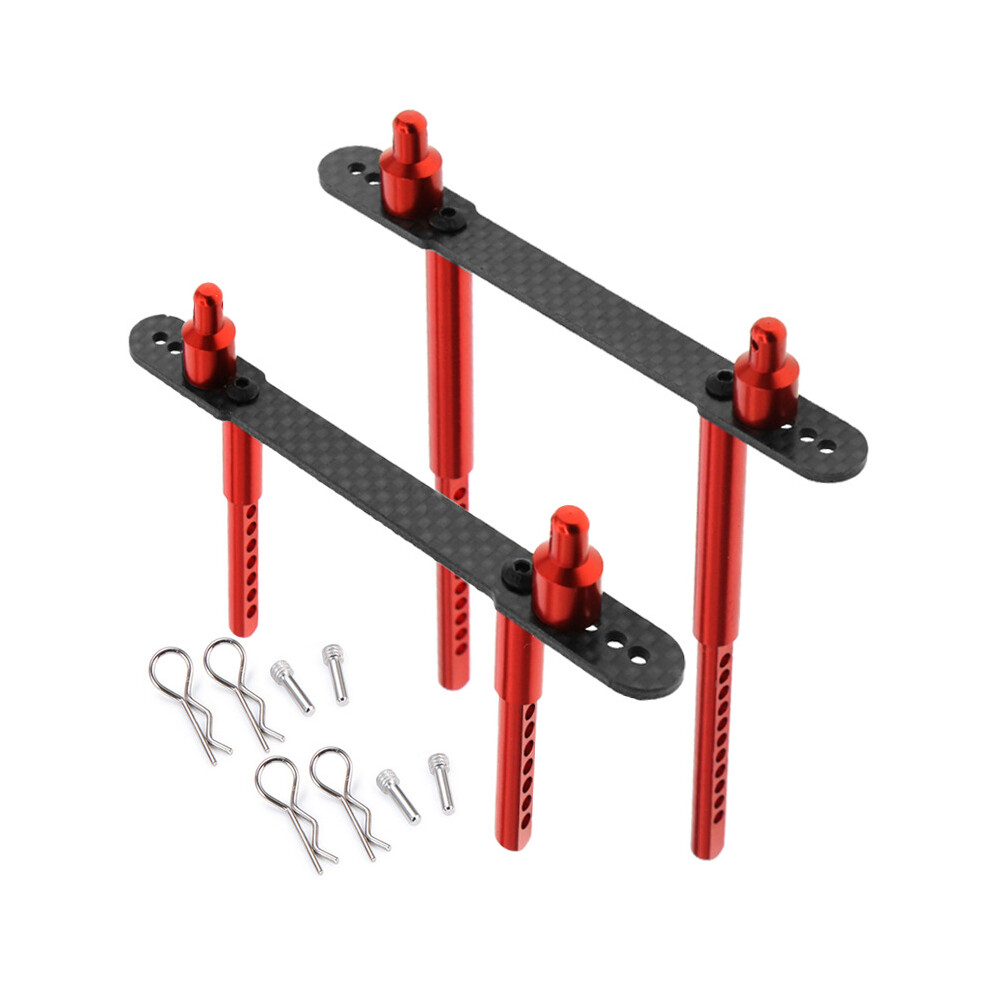 (Red) Extended Body Post Shell Mount Holder for 1/10 RC Crawle Axial SCX10 90046 90047