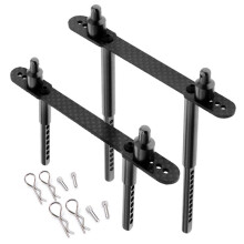 (Black) Extended Front+Rear Post Shell Mount Holder for 1/10 Axial SCX10 90046 90047 RC