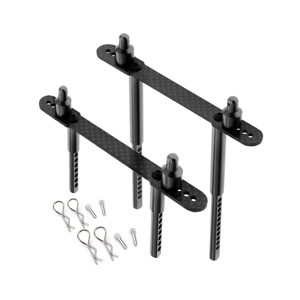 (Black) Extended Body Post Shell Mount Holder for 1/10 RC Crawle Axial SCX10 90046 90047