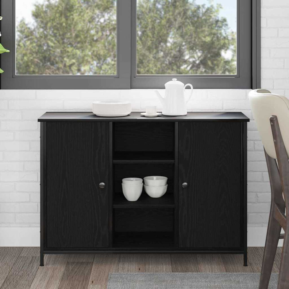 Vidaxl Sideboard Oak 100 X 35 X 70 Cm Black
