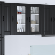 vidaXL Dishwasher Panel Lucca 2 pcs Black 40 x 31 x 80 cm