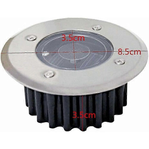 10 Pack LED Solar Ground Lights, IP65 Waterproof, Cool White Round, Energy Class A+ 2