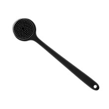 (1pcs, black) Long Handle Silicone Back Brush Double Sided Exfoliating Massager Deep Cleansing Hygienic Body Scrubber For Shower And Skin Care