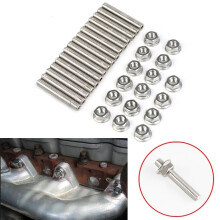 16Pcs Stainless Exhaust Manifold Stud Kit 2 Manifolds for Ford F150 4.6 & 5.4L
