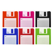 Pack of 6 Silicone Coasters Floppy Disk Heat Insulation Pad Cup Pad Silicone Texture Suitable for Home and Office Use Multicolor
