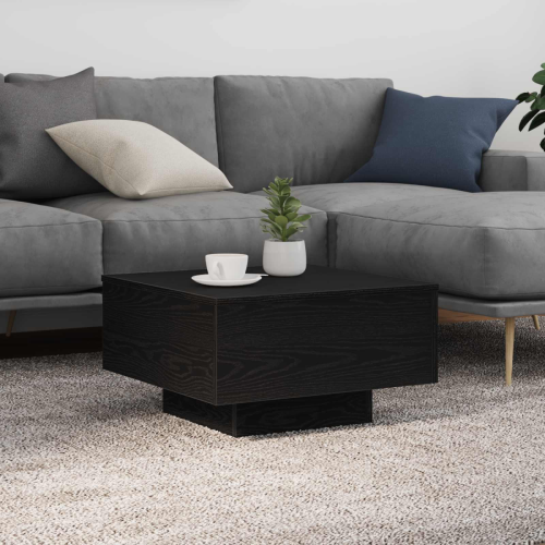 VidaXL vidaXL Coffee Table Black Oak 55 x 55 x31 cm Engineered Wood