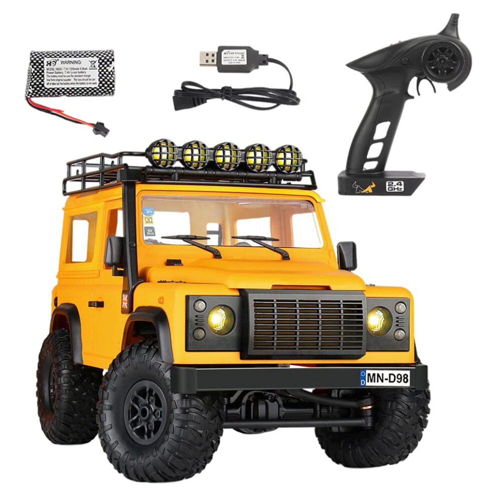 (With 1 Battery) 2021 New Mn98 1:12 Rc Car 2.4G 4Wd Rtr Version Rc Rock Crawler Defender Pickup Remote Control Truck For Boys Gifts Toys Gray 110691688484