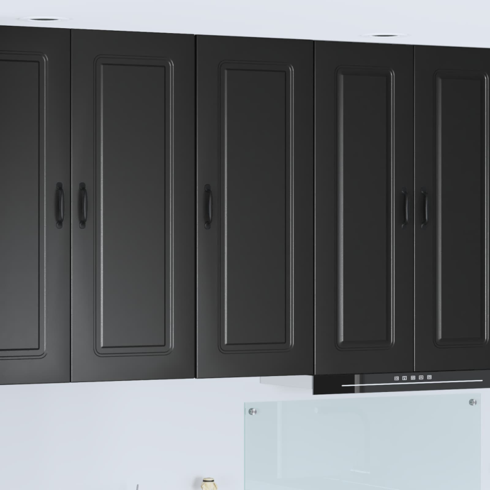 vidaXL Kitchen Wall Cabinet - Black - 100 x 40 x 31cm - Engineered Wood - Image 3