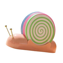 (Pink) Silicone Drink Coasters Unique Snail Designs Heat Resistant And Nonslip For Coffee Cups  Yellow