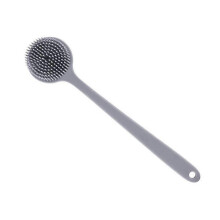(1pcs, GRAY) Long Handle Silicone Back Brush Double Sided Exfoliating Massager Deep Cleansing Hygienic Body Scrubber For Shower And Skin Care
