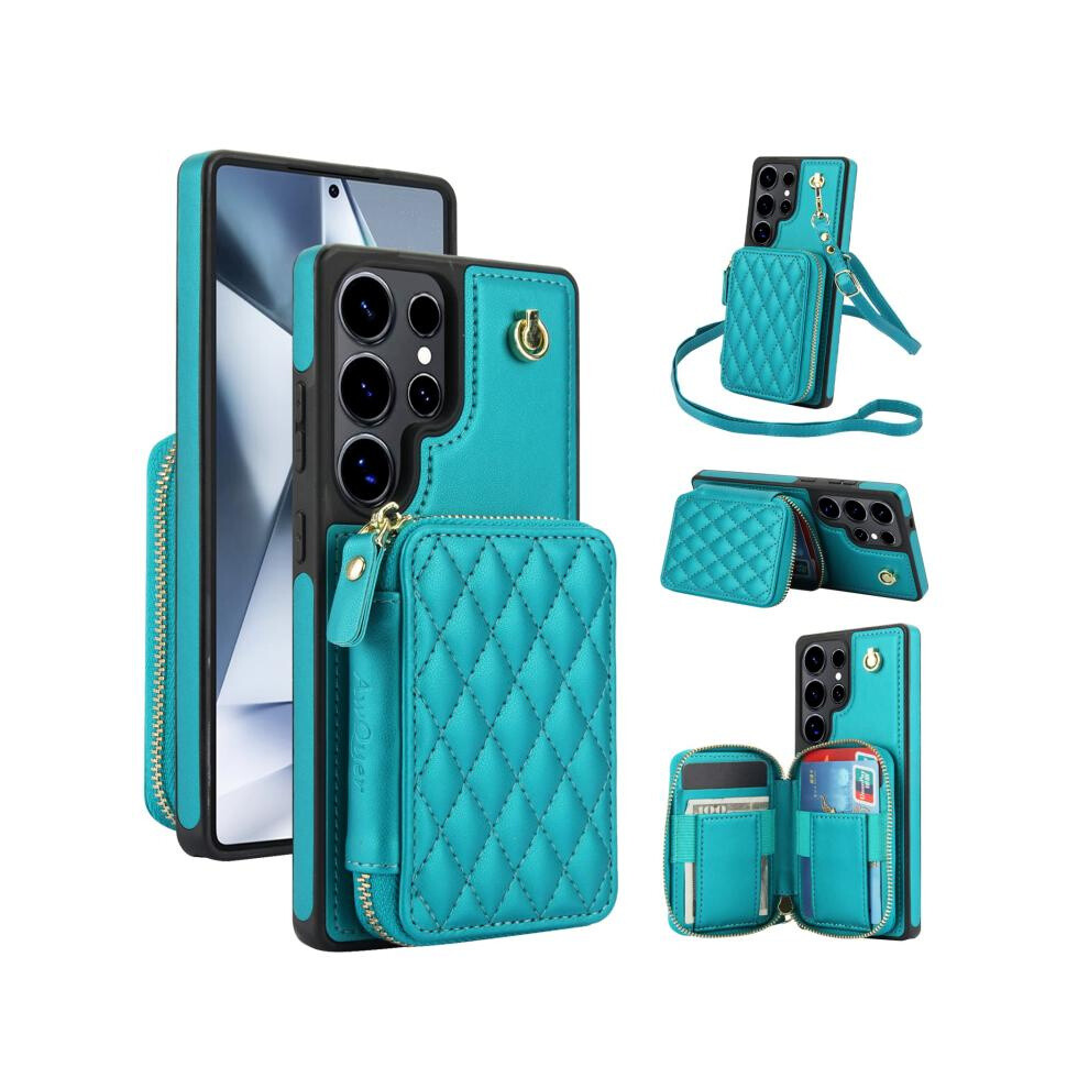Awquer Aw001 Crossbody Zipper Bag Compatible Gift Samsung Galaxy S25 Ultra 5G With Long And Short Lanyards (Green):For Samsung Galaxy S25 Ultra 5G Green 4906754170302