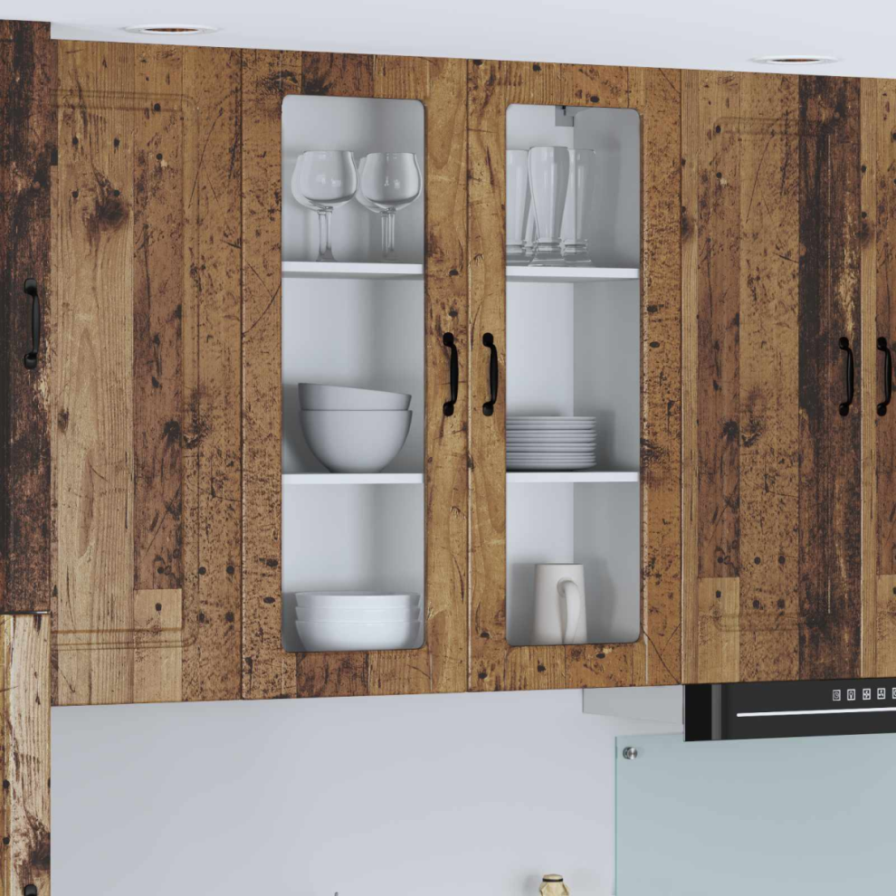 Vidaxl Kitchen Wall Cabinet With Door Lucca Old Wood 80 X 31 X 100 Cm