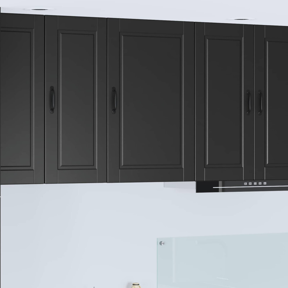 vidaXL Wall Cabinet PORTO Black 50 x 31 x 80 cm Engineered Wood - Image 3