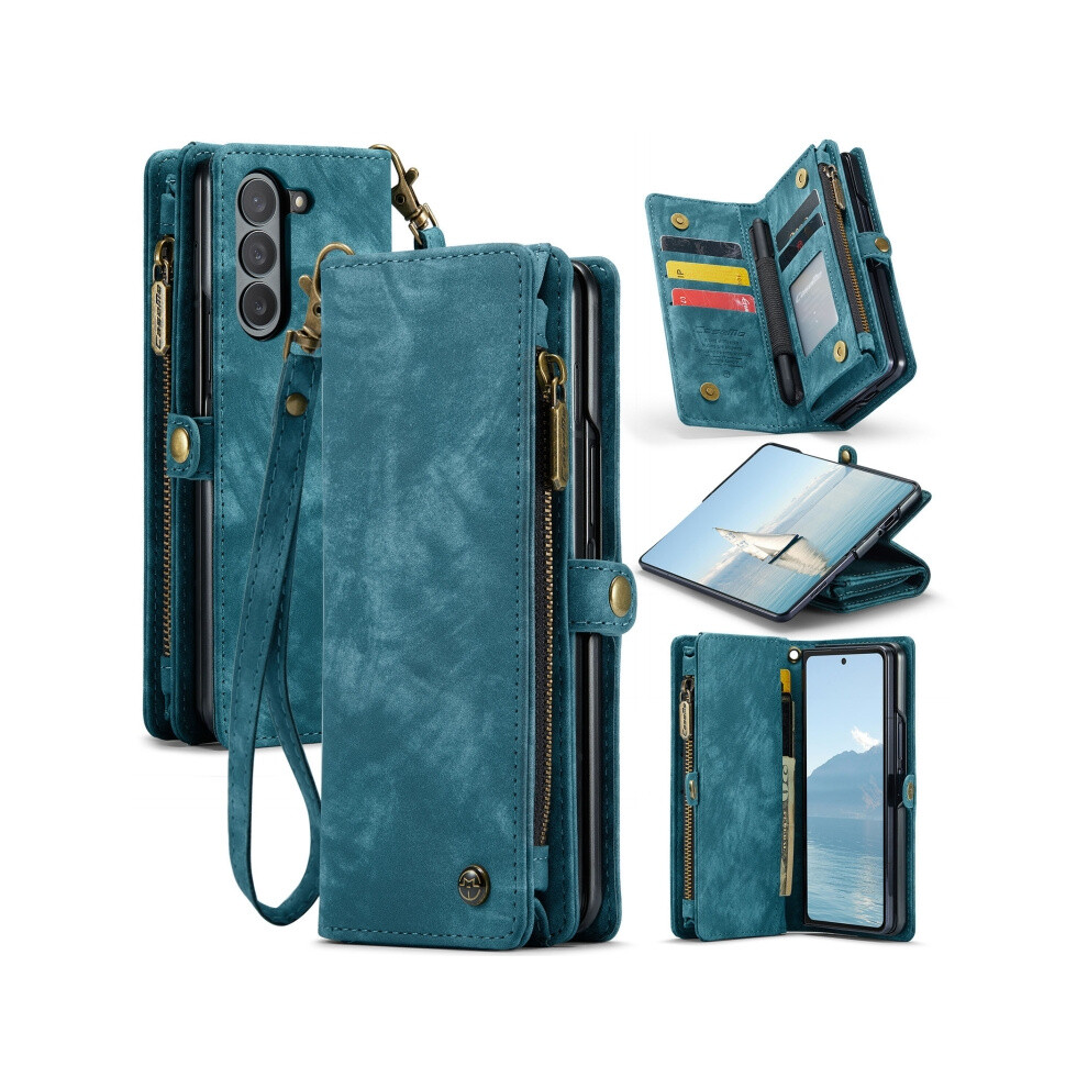 Caseme 008 Multi-Functional Zipper Wallet/Phone Case Compatible Gift Samsung Galaxy Z Fold6 5G (Blue):For Samsung Galaxy Z Fold6 5G Blue 3248990255476