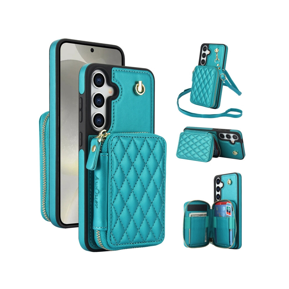 Awquer Aw001 Crossbody Zipper Bag Compatible Gift Samsung Galaxy S24/S25 5G With Long And Short Lanyards (Green):For Samsung Galaxy S24 / S25 5G Green 4906754170289