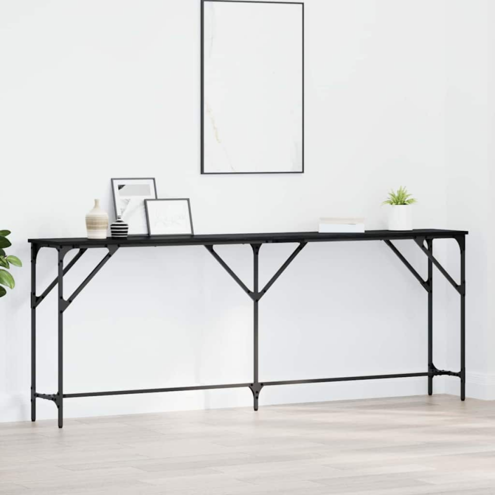 Vidaxl Console Table Oak 200 X 29 X 75 Cm Black