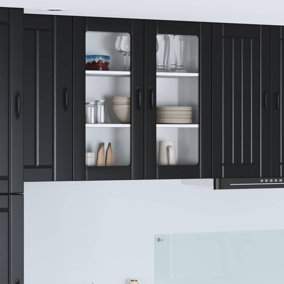 Vidaxl Dishwasher Panel Lucca Black 80 X 31 X 80 Cm Engineered Wood