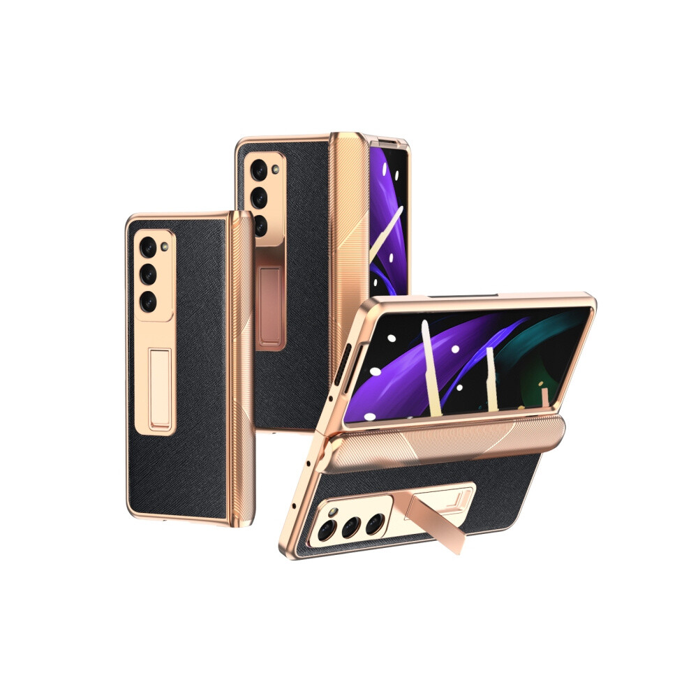 Electroplated Armor Cross-Patterned Shockproof Case Compatible Gift Samsung Galaxy Z Fold2 5G (Black):For Samsung Galaxy Z Fold2 5G Black 8323175319534