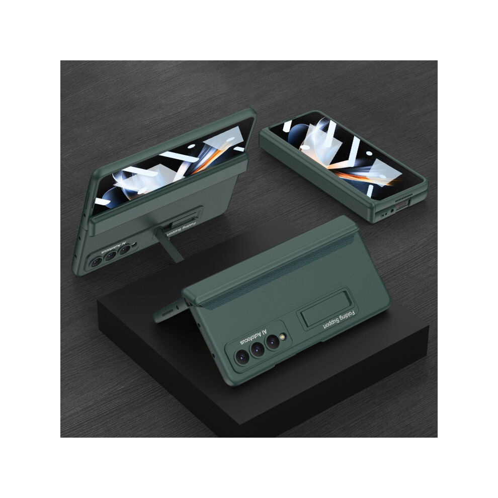 Gkk Integrated Magnetic Hinge Folding Phone Case Compatible Gift Samsung Galaxy Z Fold4 (Midnight ):Night Green 8323175319282