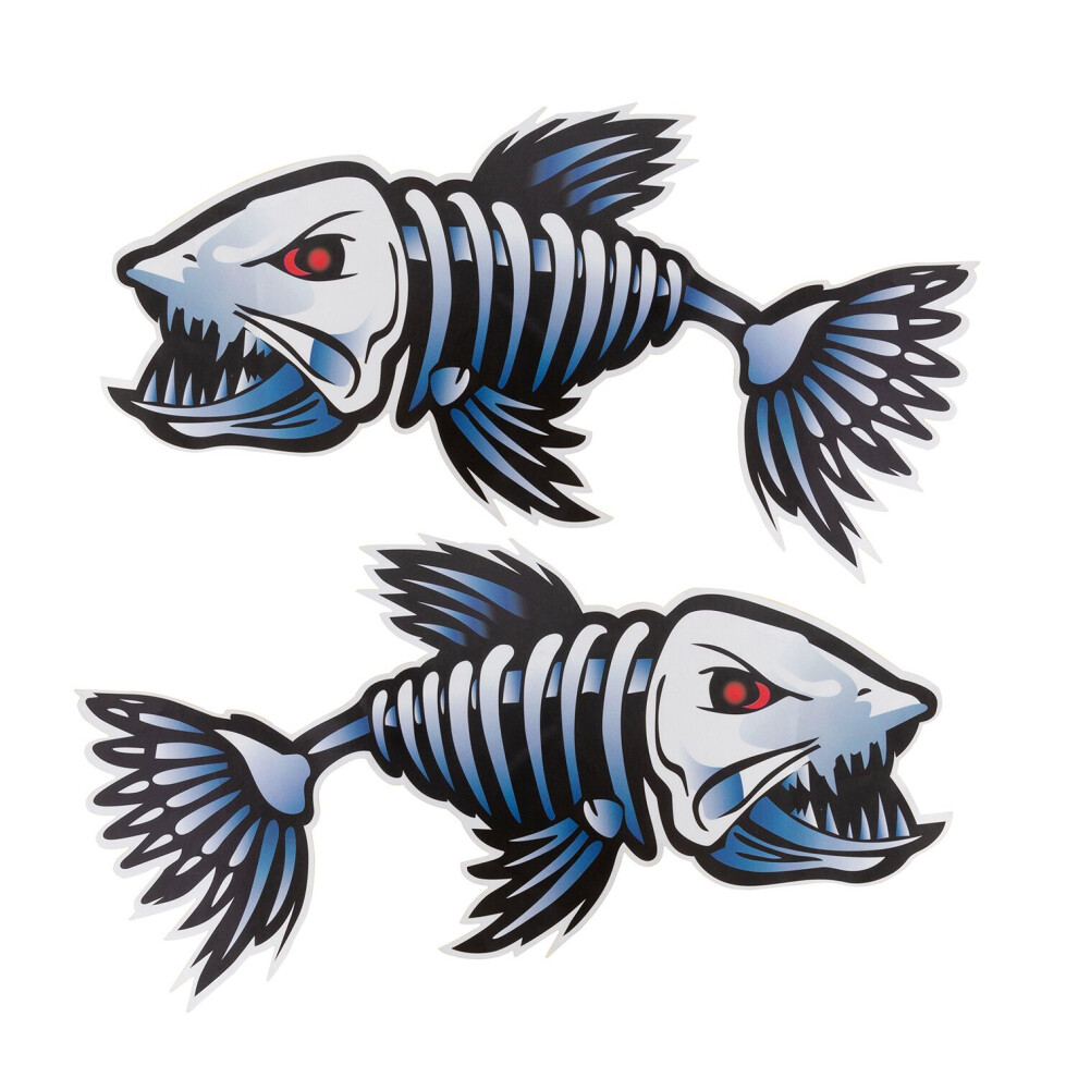 (D) 2PCS Waterproof Vinyl Shark Teeth Decals for Kayak, Boat, Car & Truck Stickers
