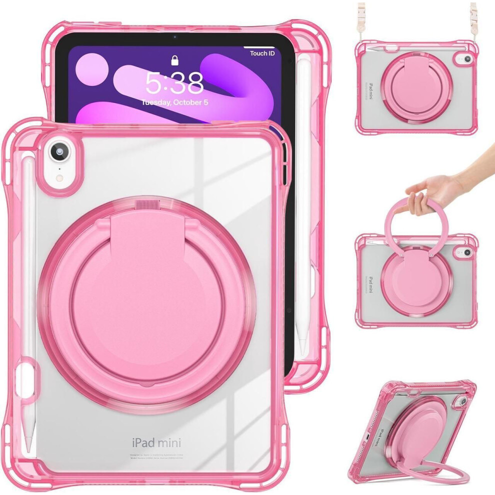 Case For Ipad Mini 7 A17 Pro / Mini 6, Ipad Mini 6Th/7Th Gen 2021 2024 8.3 Inch Shockproof Rugged Protective Cover With 360 Rotating Stand Pencil Hold 609808357363