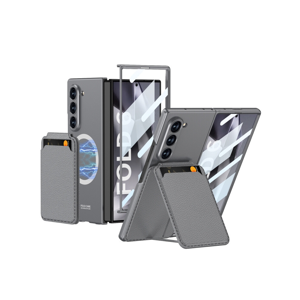 Compatible Gift Samsung Galaxy Z Fold6 Gkk Integrated Magsafe Detachable Card Slot Phone Case(Gray):For Samsung Galaxy Z Fold6 Gray 8049759215688