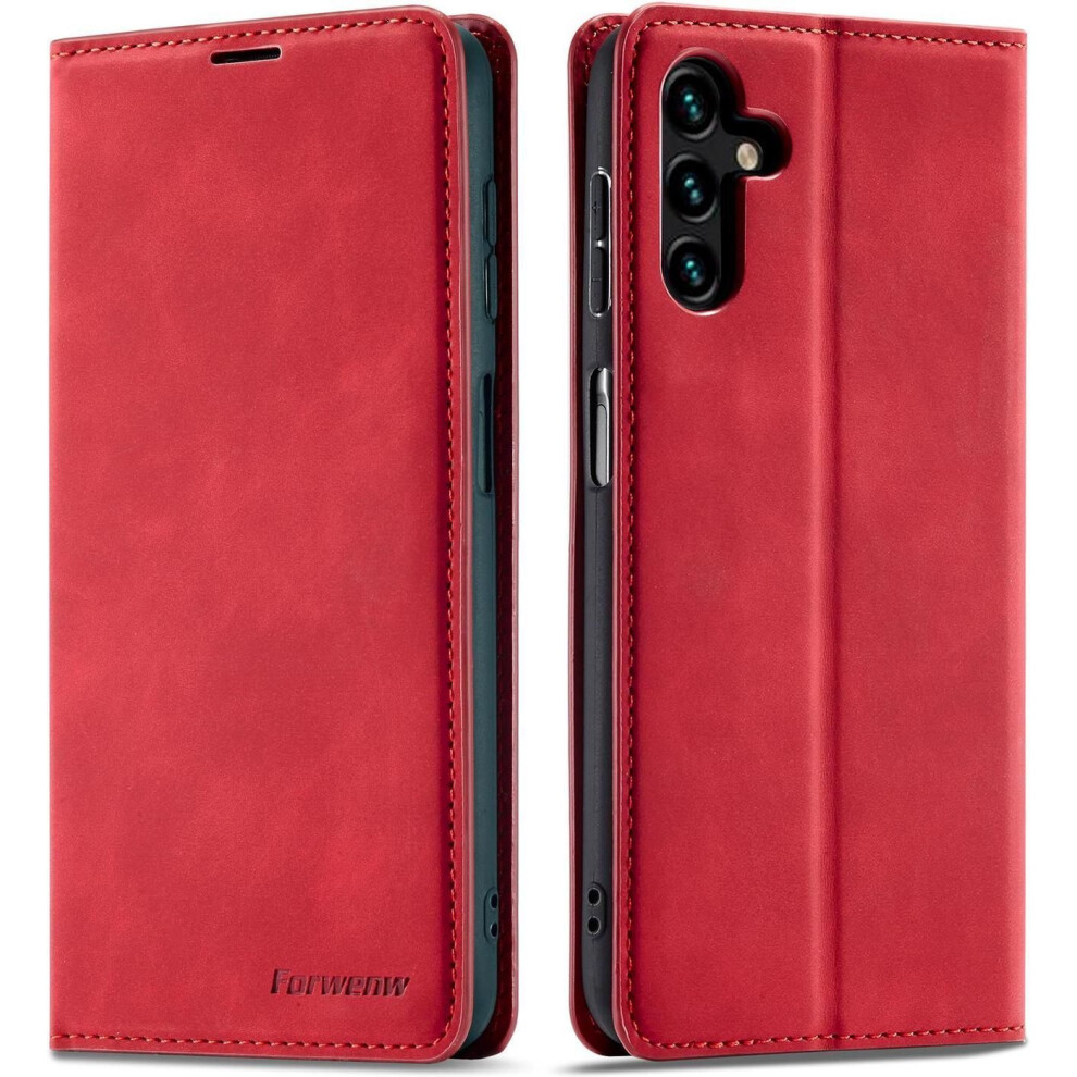 Photos - Case  for Samsung Galaxy A55 5G Premium PU Leather Phone Cover with Card Holder Stand, Shockproof Flip Wallet Cover