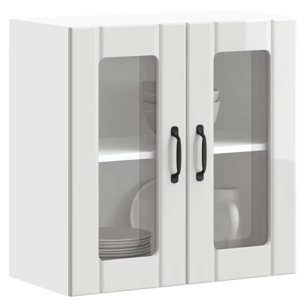 vidaXL - Lucca Kitchen Wall Cabinet - Glass Door - 60x60x31cm - White - Image 2