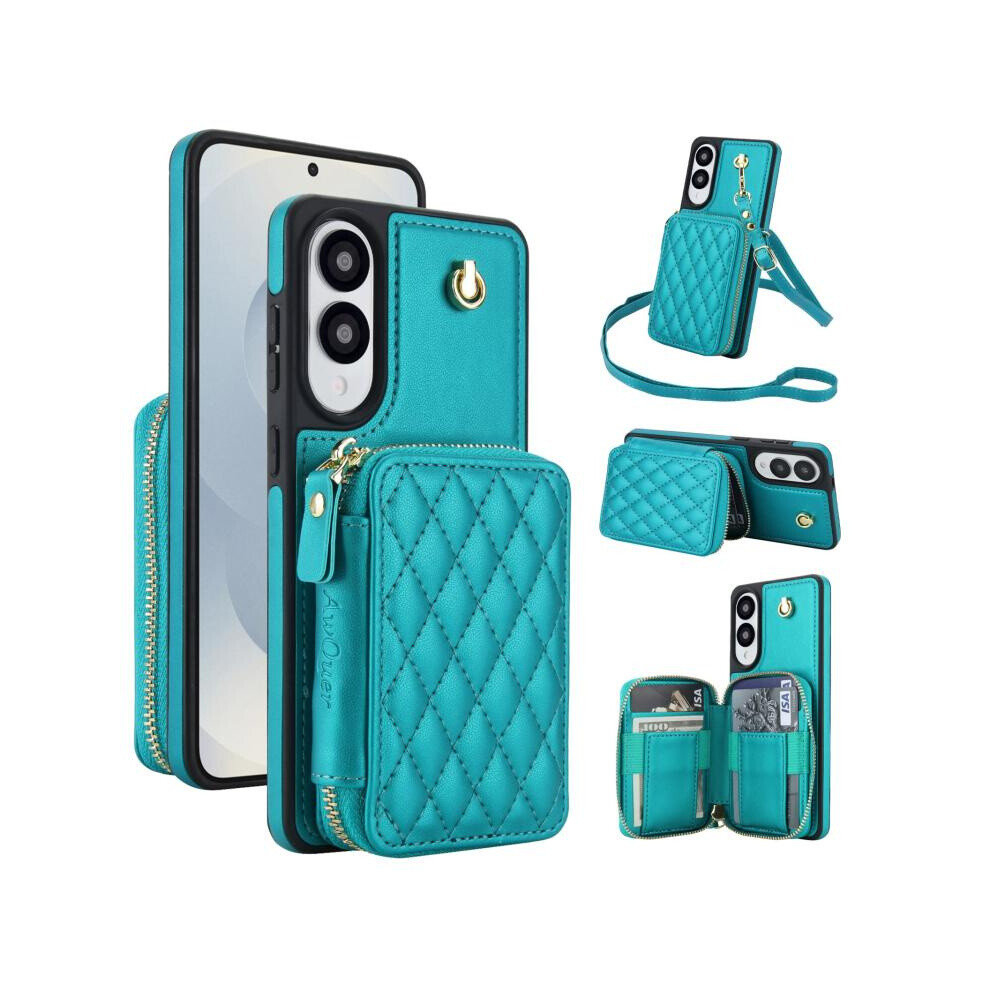 Awquer Aw001 Crossbody Zipper Bag Compatible Gift Samsung Galaxy S25 Edge 5G With Long And Short Lanyards (Green):For Samsung Galaxy S25 Edge 5G Green 4906754170272