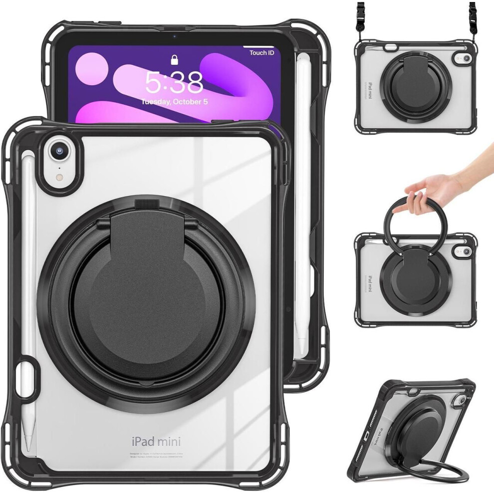 Case For Ipad Mini 7 A17 Pro / Mini 6, Ipad Mini 6Th/7Th Gen 2021 2024 8.3 Inch Shockproof Rugged Protective Cover With 360 Rotating Stand Pencil Hold 609808357349