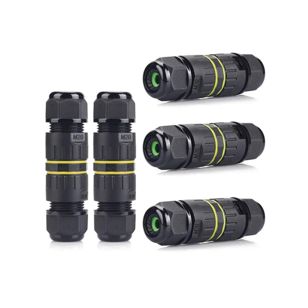 Ip68 Waterproof 2 Way 2 Pin Junction Box Electrical Cable Connector,5 Pack 24A 400V M20 Wire Range(9-12Mm) For Outdoor Rapid Maintenance Expansion And 609808386288