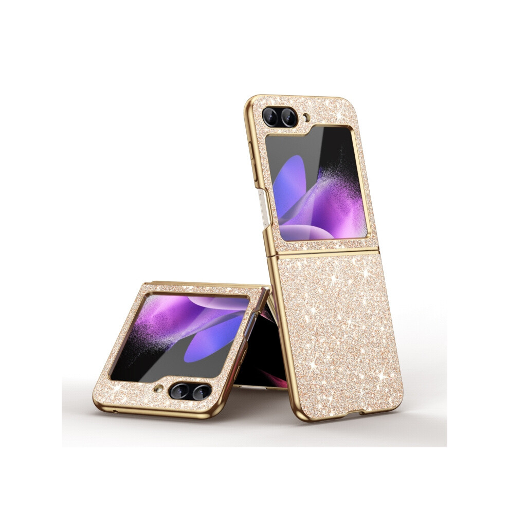 Compatible Gift Samsung Galaxy Z Flip6 / Flip7 Fe Electroplate Glittery Shockproof Phone Case(Gold):For Samsung Galaxy Z Flip6 / Flip7 Fe Gold 5447759129692