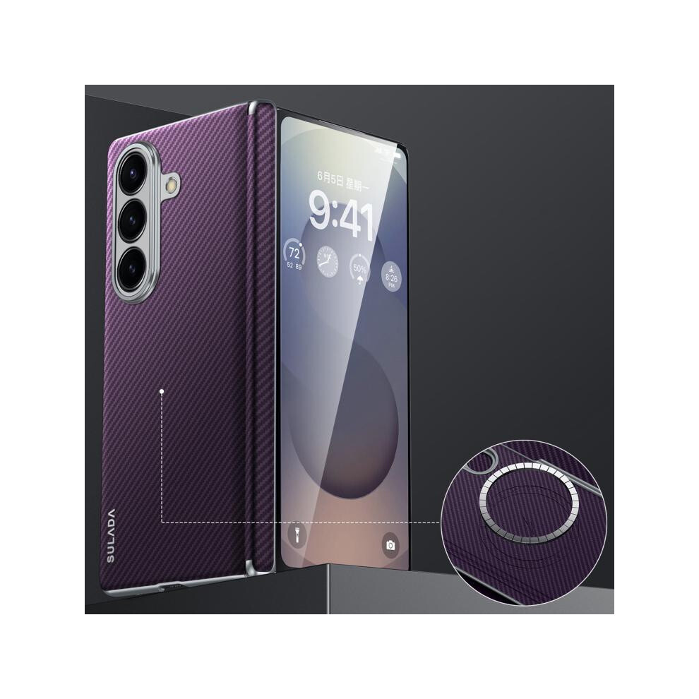 Sulada Gentleman Series 600D Kevlar Textured Pc Shockproof Phone Case Compatible Gift Samsung Galaxy Z Fold7 5G (Purple):For Samsung Galaxy Z Fold7 5 Purple 3042090299107
