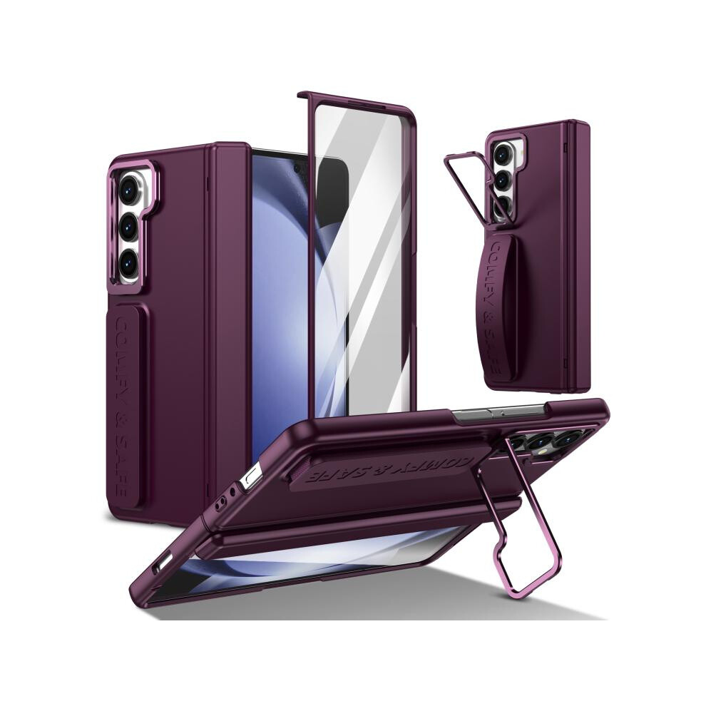Wine Integrated Case With Screen Protector, Eye-Catching Stand, And Back Strap Compatible Gift Samsung Galaxy Z Fold5:for Samsung Galaxy Z Fold5 Red 4753601163983