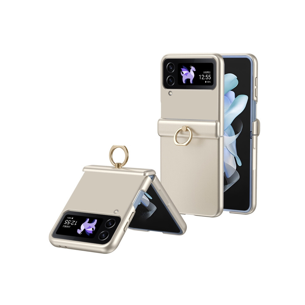 Starry Night Electroplated Ring Case Compatible Gift Samsung Galaxy Z Flip4 (Champagne ) - Integrated Drop-Proof Phone Case:for Samsung Galaxy Z Gold 6132027143782